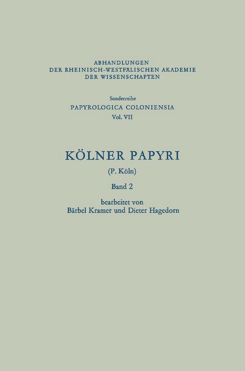 Produktbild: K&ouml;lner Papyri