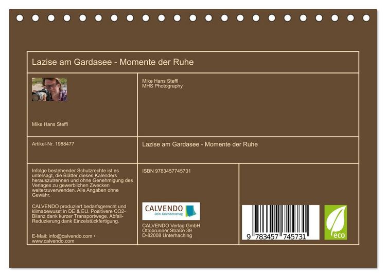 Produktbild: Lazise am Gardasee - Momente der Ruhe (Tischkalender 2026 DIN A5 quer), CALVENDO Monatskalender
