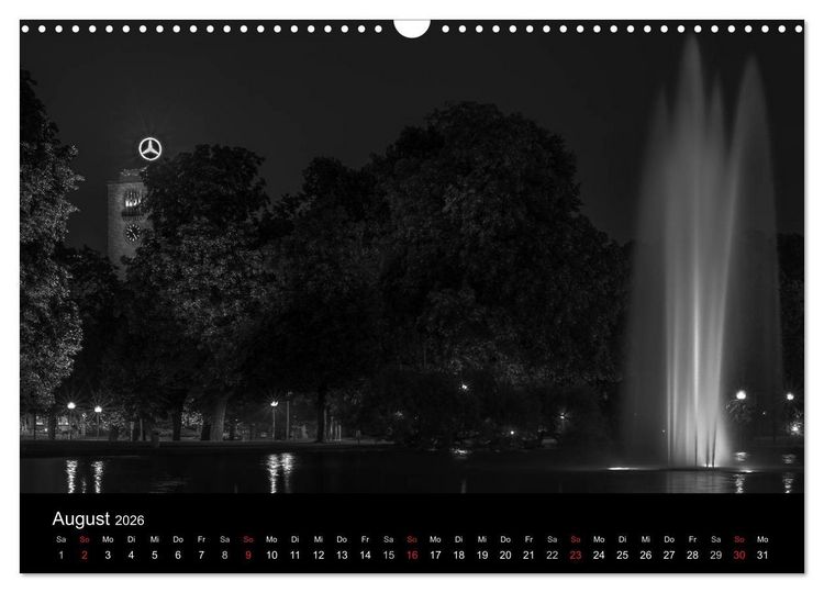 Produktbild: Stuttgart bei Nacht (Wandkalender 2026 DIN A3 quer), CALVENDO Monatskalender