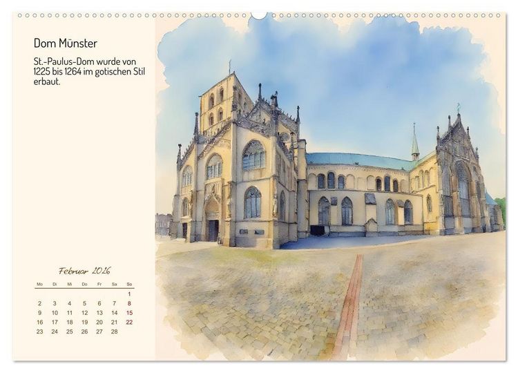 Produktbild: Deutschlands sch&ouml;nste Kirchen (hochwertiger Premium Wandkalender 2026 DIN A2 quer), Kunstdruck in Hochglanz