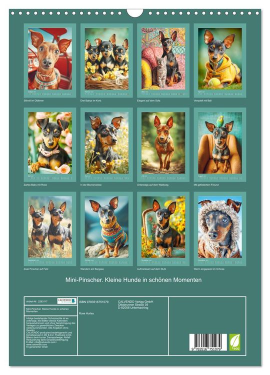 Produktbild: Mini-Pinscher. Kleine Hunde in sch&ouml;nen Momenten (Wandkalender 2027 DIN A3 hoch), CALVENDO Monatskalender
