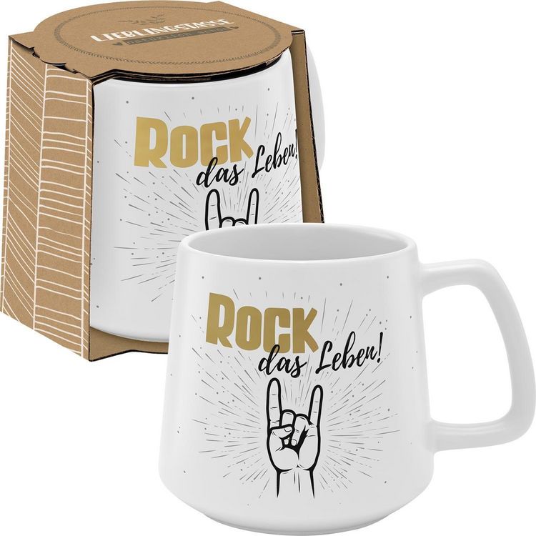 Produktbild: GRUSS & CO Tasse konisch "Rock das Leben!"