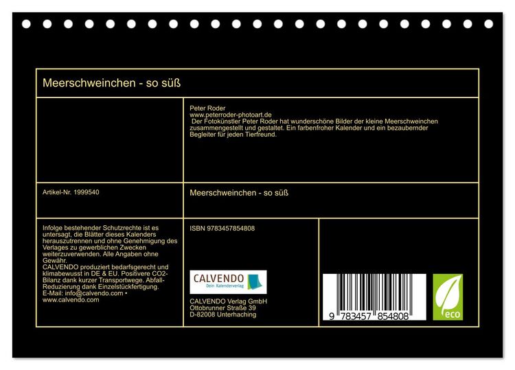 Produktbild: Meerschweinchen - so s&uuml;&szlig; (Tischkalender 2026 DIN A5 quer), CALVENDO Monatskalender