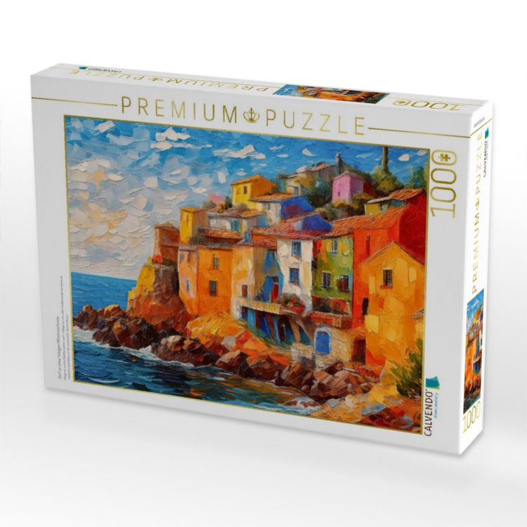 Produktbild: CALVENDO Puzzle Dorf an einer felsigen Mittelmeerk&uuml;ste | 1000 Teile Lege-Gr&ouml;&szlig;e 64x48cm Foto-Puzzle f&uuml;r gl&uuml;ckliche Stunden