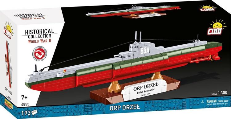 Produktbild: COBI Historical Collection 4855 - ORP Orzel Polish Submarine, WWII, Bausatz 1:300, 193 Klemmbausteine