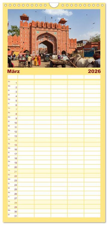 Produktbild: Familienplaner 2026 - Faszination Indien mit 5 Spalten (Wandkalender, 21 x 45 cm) CALVENDO