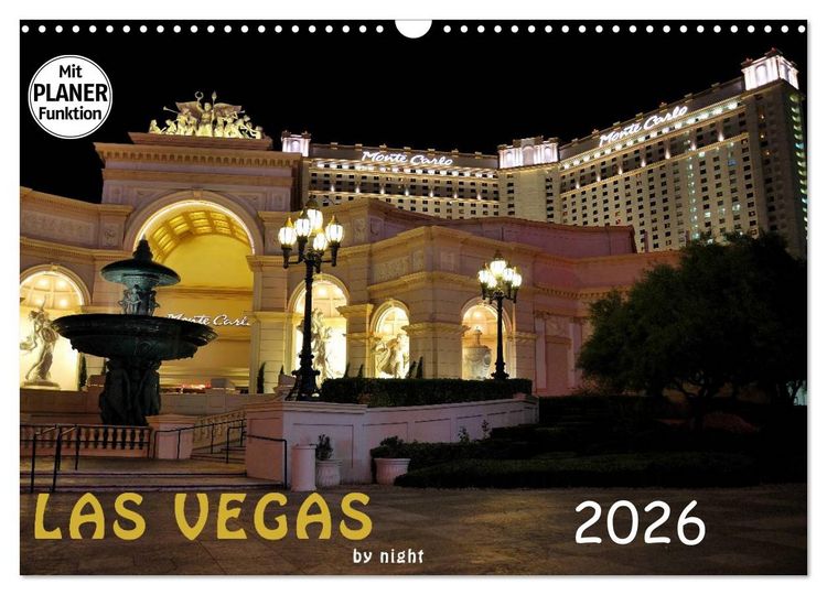 Produktbild: LAS VEGAS - by night (Wandkalender 2026 DIN A3 quer), CALVENDO Monatskalender