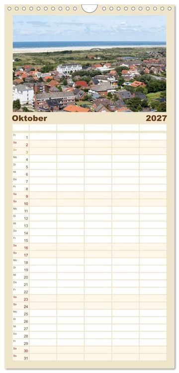 Produktbild: Familienplaner 2027 - Borkum - Momente einer Reise mit 5 Spalten (Wandkalender, 21 x 45 cm) CALVENDO