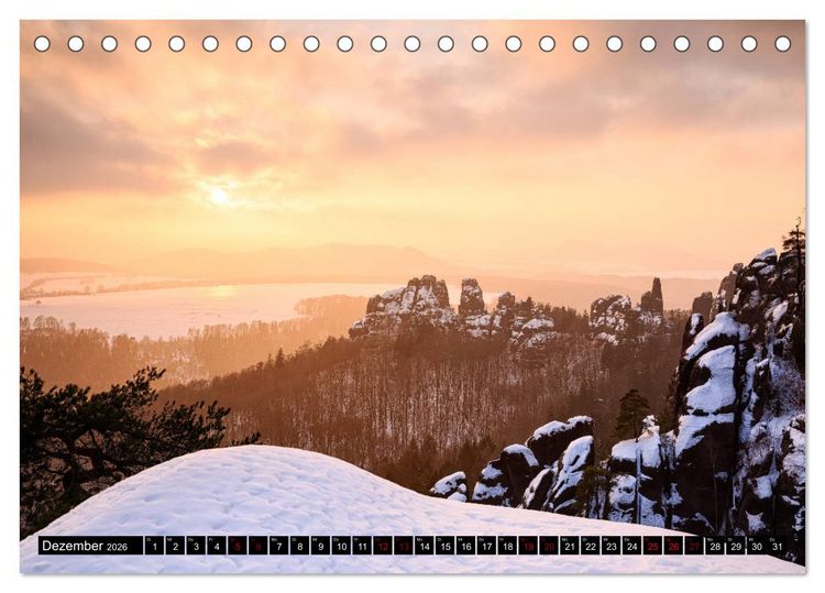 Produktbild: Elbsandsteingebirge: Unterwegs in der S&auml;chsischen und B&ouml;hmischen Schweiz (Tischkalender 2026 DIN A5 quer), CALVENDO Monatskalender