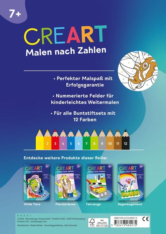 Produktbild: CreArt Malen nach Zahlen ab 7: Dinosaurier