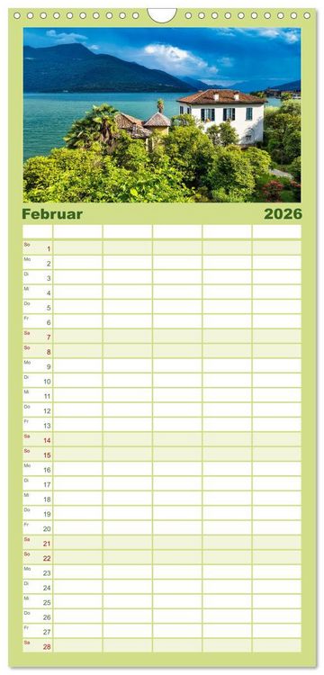 Produktbild: Familienplaner 2026 - Traumziele am Comer See mit 5 Spalten (Wandkalender, 21 x 45 cm) CALVENDO