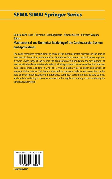 Produktbild: Mathematical and Numerical Modeling of the Cardiovascular System and Applications