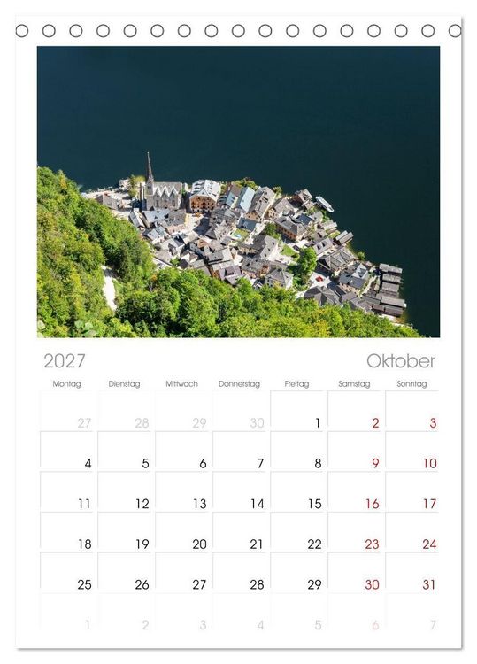 Produktbild: Tischplaner 2027 - Hallstatt und der Hallst&auml;tter See (A5 Tischkalender zum Aufstellen) CALVENDO