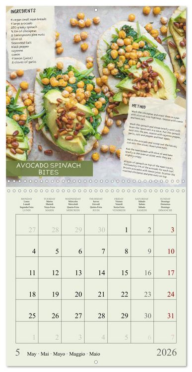 Produktbild: vegan indulgences - one plant-based recipe for each month (Wall Calendar 2026 12 &times; 12 Inch) CALVENDO 12 Month Wall Calendar