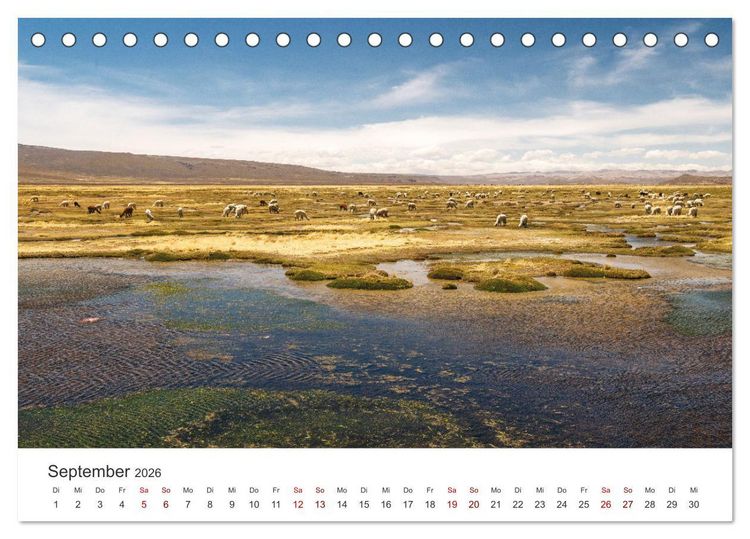Produktbild: Geheimnisvolles Peru (Tischkalender 2026 DIN A5 quer), CALVENDO Monatskalender