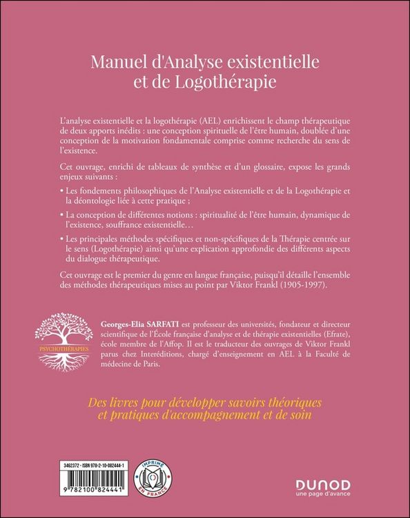 Produktbild: Manuel d'analyse existentielle et de logoth&eacute;rapie