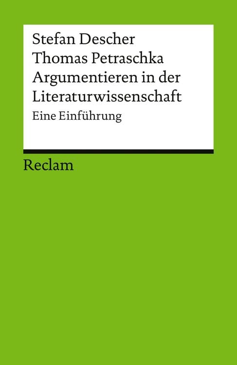Produktbild: Argumentieren in der Literaturwissenschaft. Eine Einf&uuml;hrung