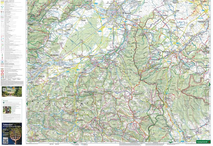 Produktbild: freytag & berndt Wanderkarte WK 023 Thermenregion Baden, Forchtenstein - Rosaliengebirge - Bucklige Welt - Wiener Neustadt 1:50.000