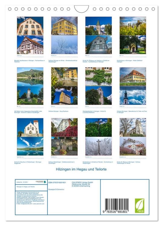 Produktbild: Hilzingen im Hegau und Teilorte (Wandkalender 2026 DIN A4 hoch), CALVENDO Monatskalender