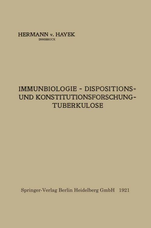 Produktbild: Immunbiologie &mdash; Dispositions- und Konstitutionsforschung &mdash; Tuberkulose