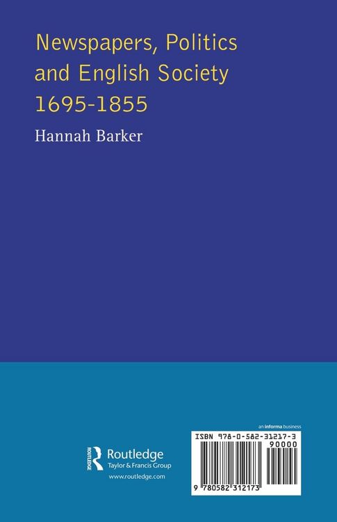 Produktbild: Newspapers and English Society 1695-1855