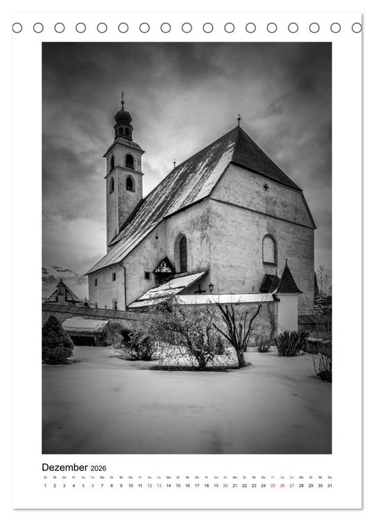 Produktbild: Kitzb&uuml;hel Monochrom (Tischkalender 2026 DIN A5 hoch), CALVENDO Monatskalender