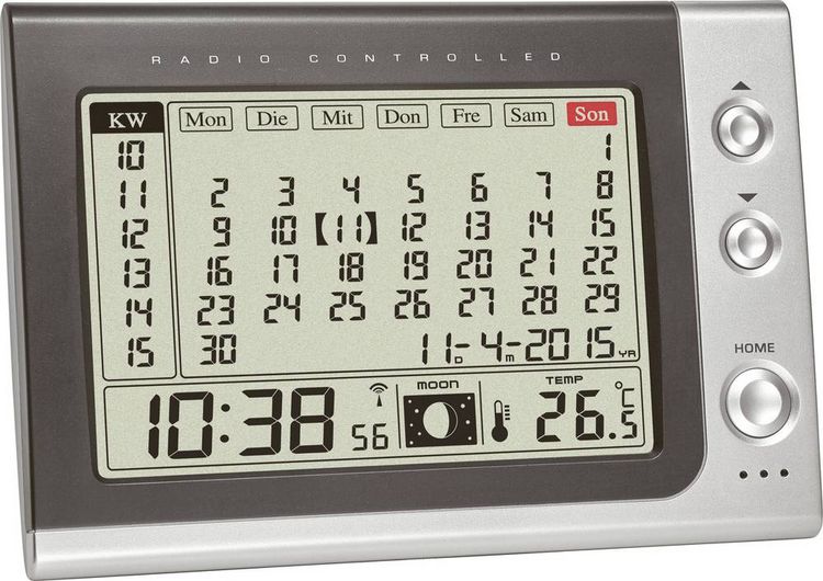 Produktbild: TFA Dostmann 60.2529.54 Funk Wecker Anthrazit, Silber Alarmzeiten 1