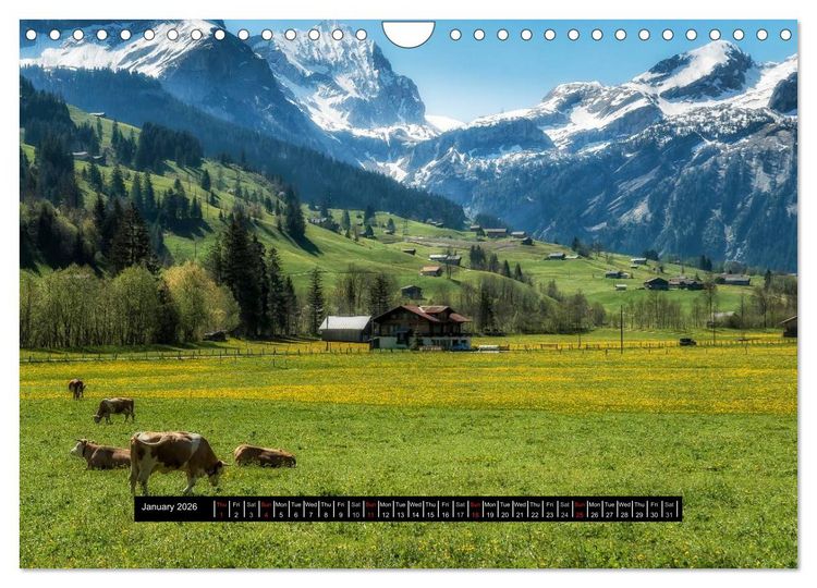 Produktbild: Landscapes of Swiss Alps (Wall Calendar 2026 DIN A4 landscape), CALVENDO 12 Month Wall Calendar