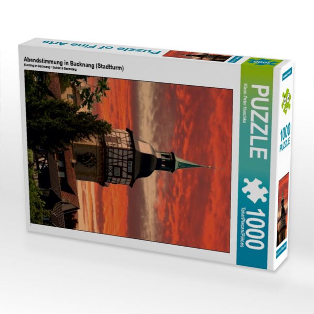 Produktbild: CALVENDO Puzzle Abendstimmung in Backnang (Stadtturm) | 1000 Teile Lege-Gr&ouml;&szlig;e 64x48cm Foto-Puzzle f&uuml;r gl&uuml;ckliche Stunden
