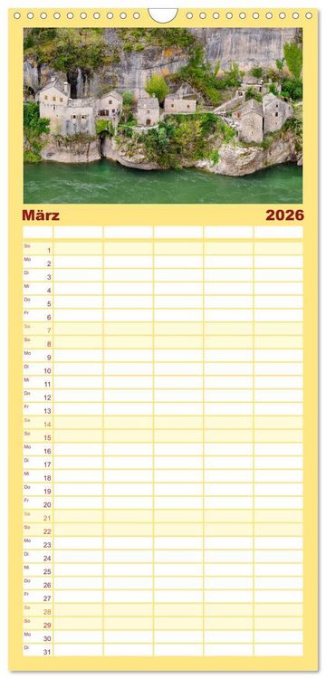 Produktbild: Familienplaner 2026 - Cevennen - Sch&ouml;ne alte Welt mit 5 Spalten (Wandkalender, 21 x 45 cm) CALVENDO