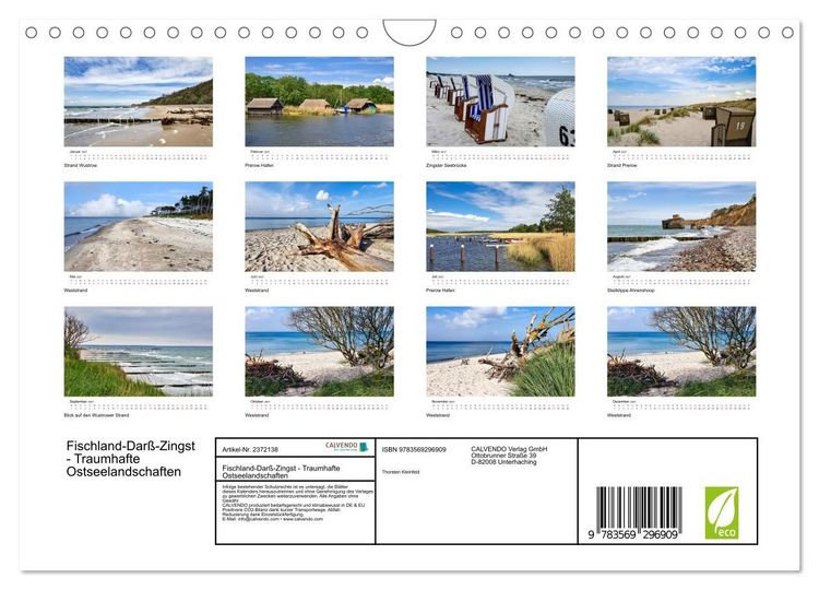 Produktbild: Fischland-Dar&szlig;-Zingst - Traumhafte Ostseelandschaften (Wandkalender 2027 DIN A4 quer), CALVENDO Monatskalender