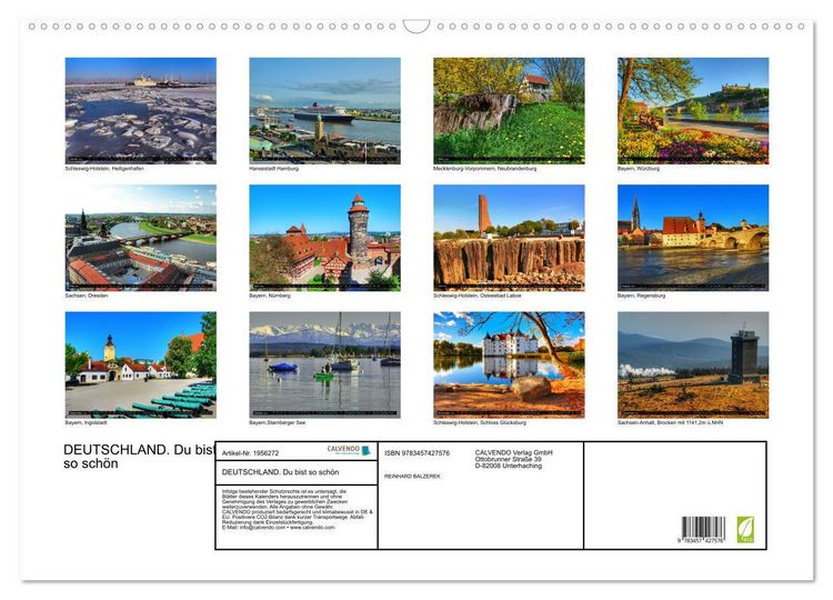 Produktbild: DEUTSCHLAND. Du bist so sch&ouml;n (Wandkalender 2026 DIN A2 quer), CALVENDO Monatskalender