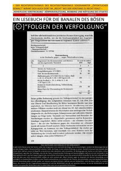 Produktbild: [۞]&ldquo;FOLGEN DER VERFOLGUNG&ldquo; &ndash; ein Lesebuch f&uuml;r die Banalen des B&ouml;sen