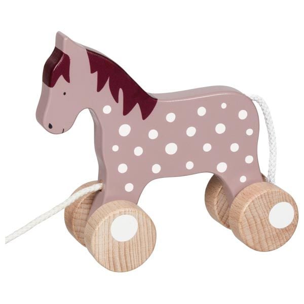 Produktbild: Goki 54865 - Ziehtier Pferd, Lifestyle Malve, Holz, 15 cm