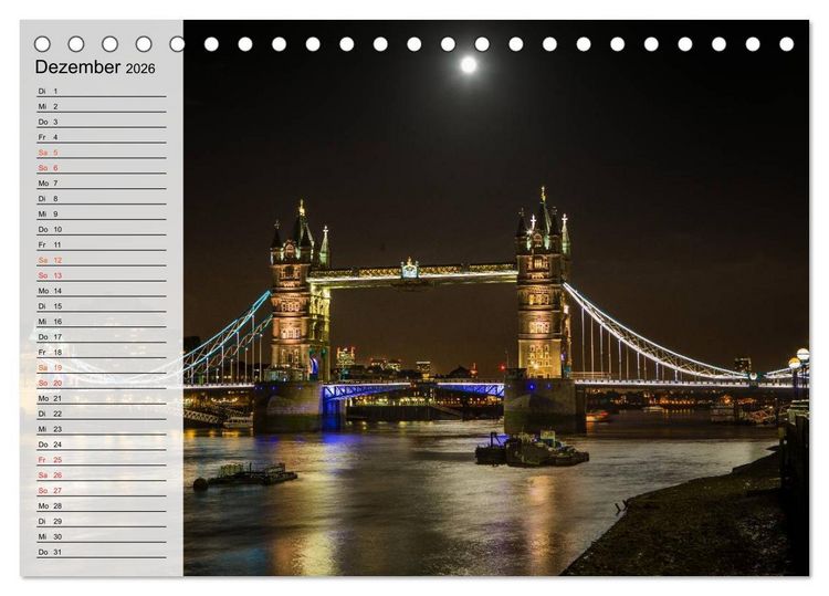 Produktbild: Wundervolles London (Tischkalender 2026 DIN A5 quer), CALVENDO Monatskalender