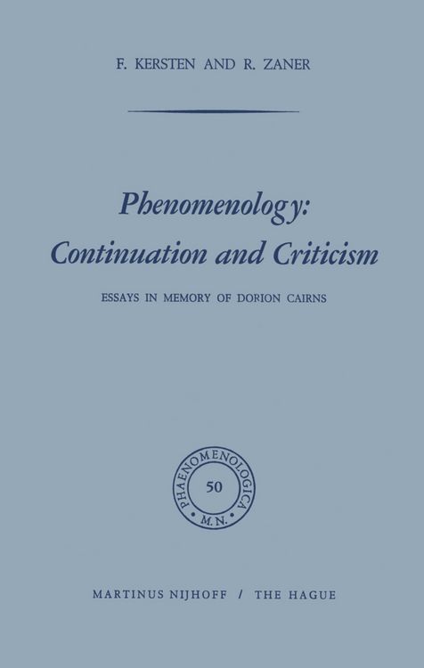Produktbild: Phenomenology: Continuation and Criticism