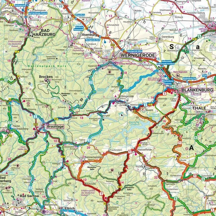 Produktbild: freytag & berndt Motorradkarte Harz 1:150.000