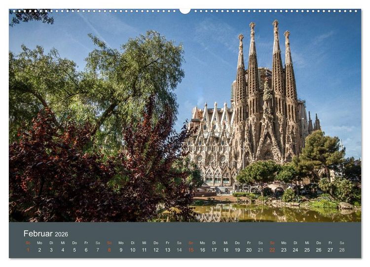 Produktbild: Barcelona - Faszinierende Architektur (hochwertiger Premium Wandkalender 2026 DIN A2 quer), Kunstdruck in Hochglanz