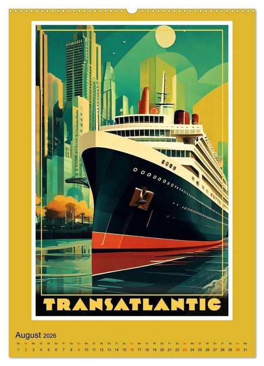 Produktbild: Art-D&eacute;co Vintage-Poster (Wandkalender 2026 DIN A2 hoch), CALVENDO Monatskalender