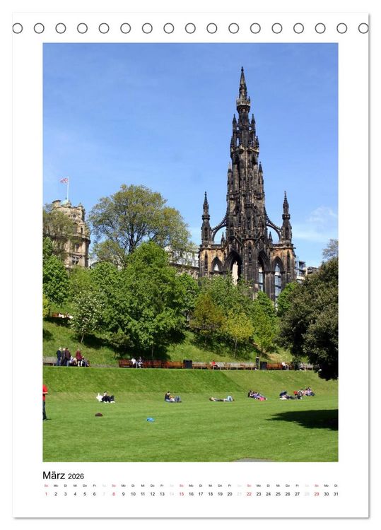 Produktbild: Edinburgh - Stadtansichten (Tischkalender 2026 DIN A5 hoch), CALVENDO Monatskalender