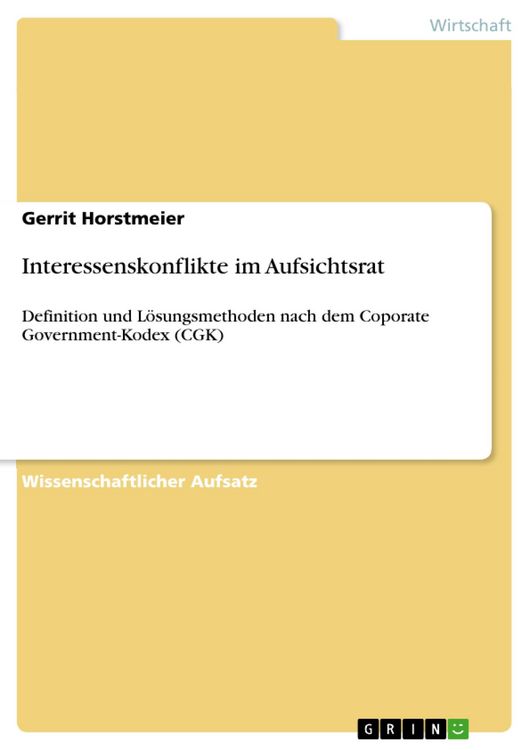 Produktbild: Interessenskonflikte im Aufsichtsrat