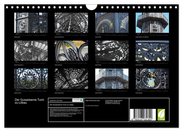 Produktbild: Der Gusseiserne Turm zu L&ouml;bau (Wandkalender 2026 DIN A4 quer), CALVENDO Monatskalender