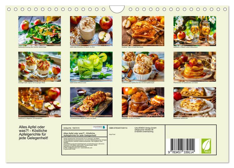Produktbild: Alles Apfel oder was?! - K&ouml;stliche Apfelgerichte f&uuml;r jede Gelegenheit! (Wandkalender 2026 DIN A4 quer), CALVENDO Monatskalender