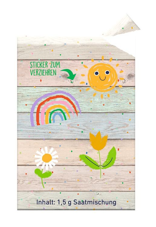 Produktbild: Mini-Anzuchtset mit Stickern Fr&uuml;hlingswiese