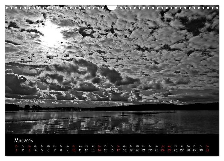 Produktbild: R&uuml;gen in schwarz-wei&szlig; (Wandkalender 2026 DIN A3 quer), CALVENDO Monatskalender