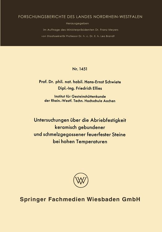 Produktbild: Untersuchungen &uuml;ber die Abriebfestigkeit keramisch gebundener und schmelzgegossener feuerfester Steine bei hohen Temperaturen