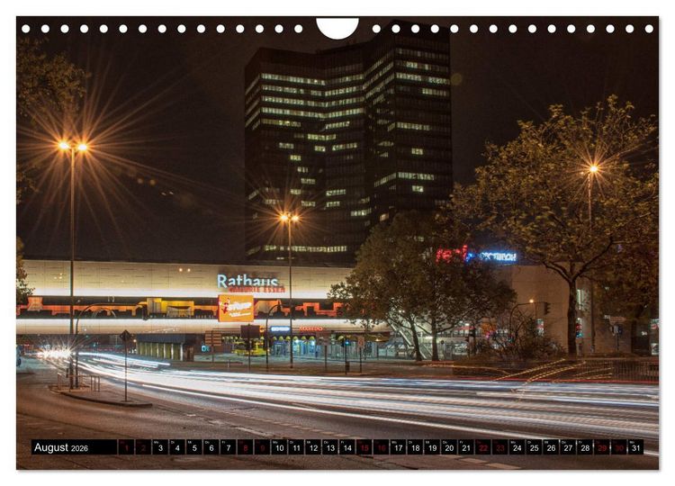 Produktbild: Essen bei Nacht (Wandkalender 2026 DIN A4 quer), CALVENDO Monatskalender