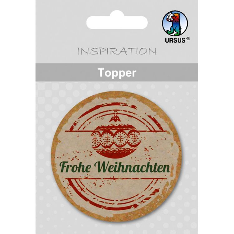 Produktbild: URSUS Topper Topper, Motiv 17, Frohe Weihnachten, rund