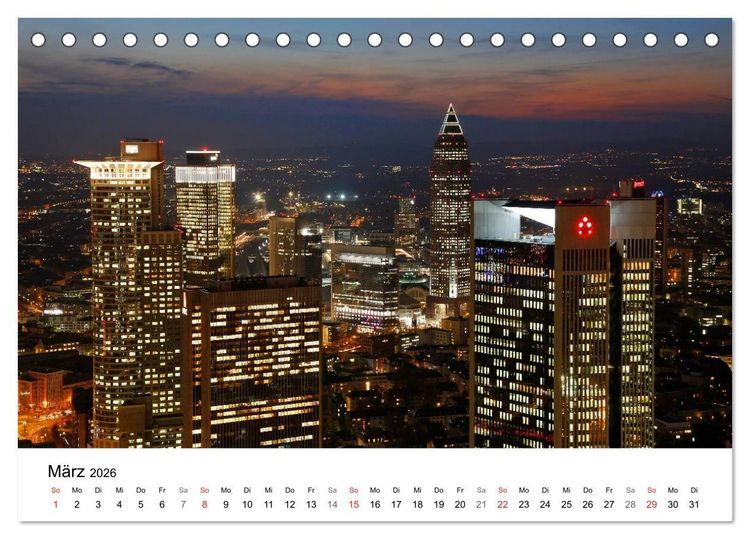 Produktbild: Frankfurt Skyline von Petrus Bodenstaff (Tischkalender 2026 DIN A5 quer), CALVENDO Monatskalender