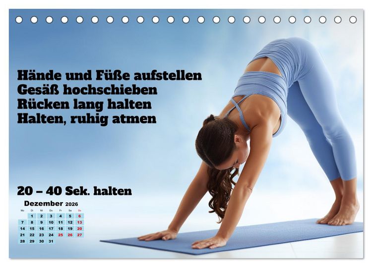 Produktbild: Yoga Kalender - &Uuml;bungen und Meditation f&uuml;r jeden Monat (Tischkalender 2026 DIN A5 quer), CALVENDO Monatskalender